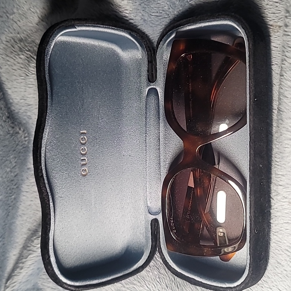 Gucci Tortoise Shell Sunglasses with Case
